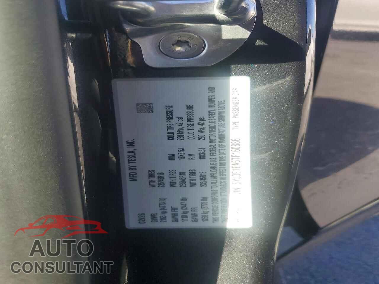 TESLA MODEL 3 2026 - 5YJ3E1EA5TF160886