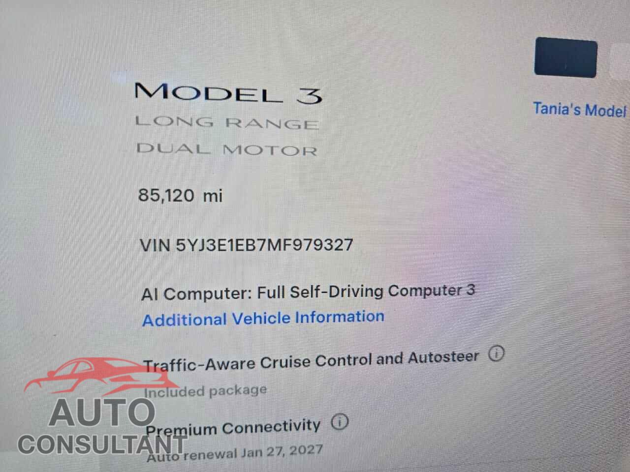 TESLA MODEL 3 2021 - 5YJ3E1EB7MF979327