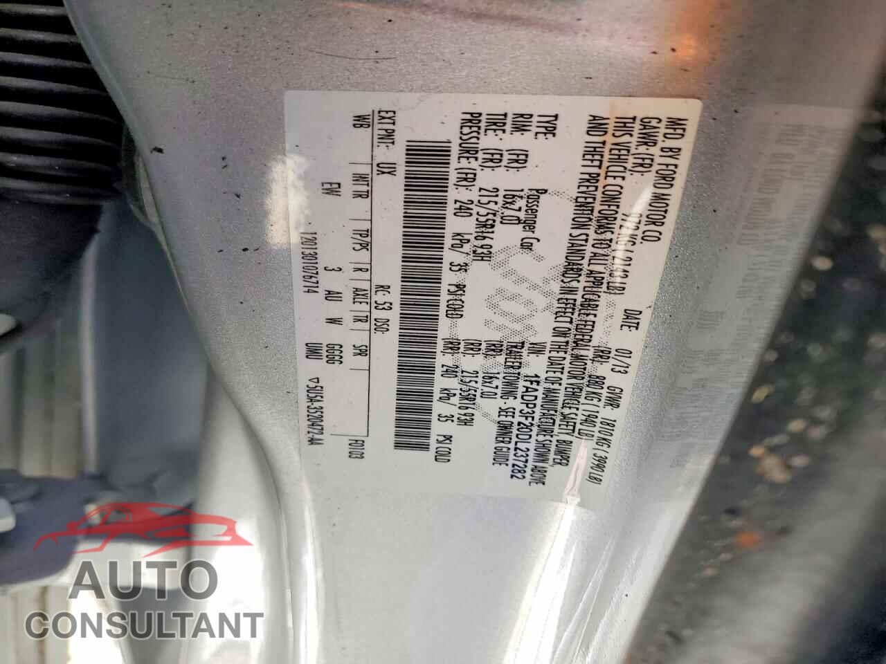 FORD FOCUS 2013 - 1FADP3F20DL237282
