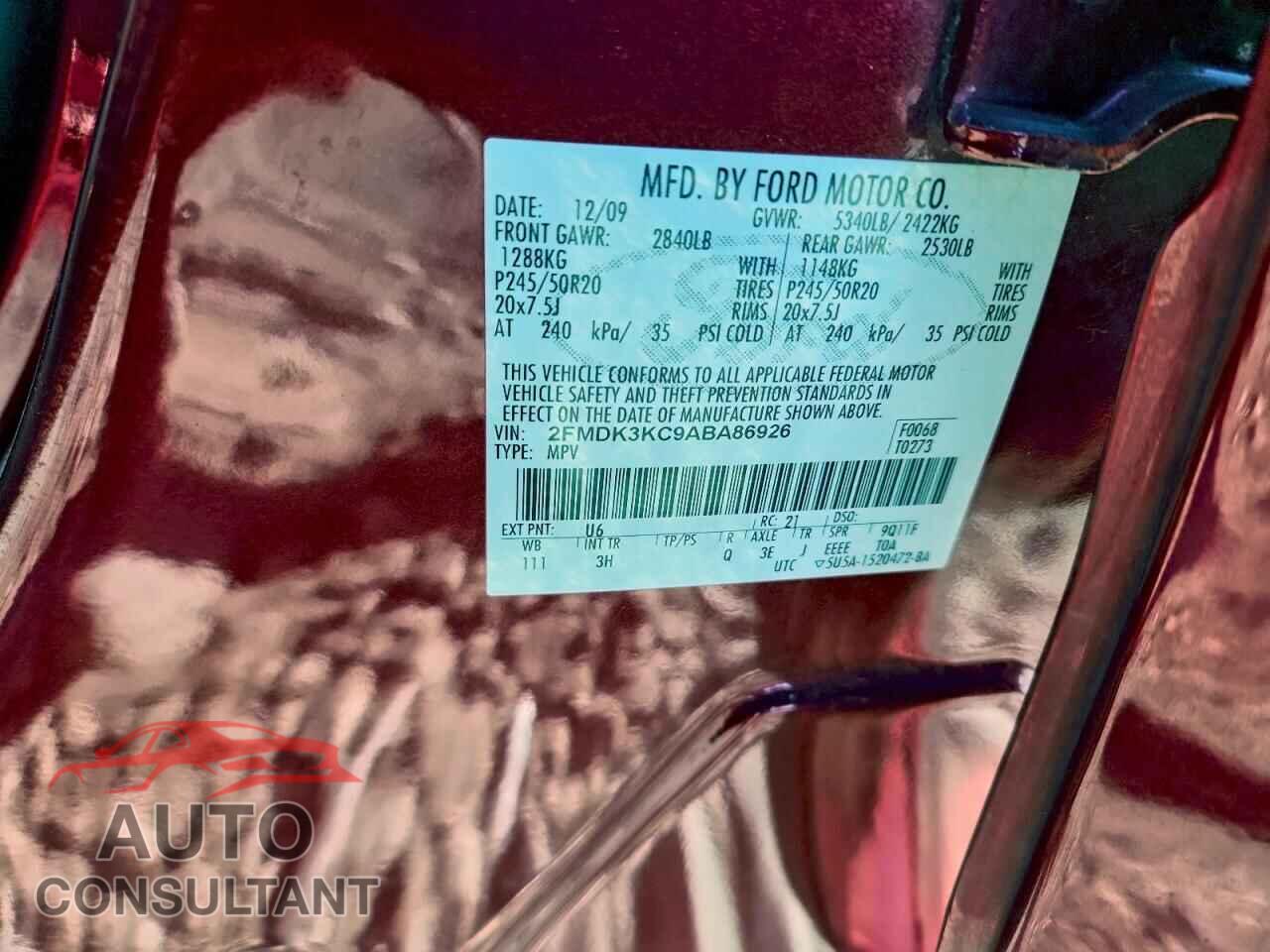 FORD EDGE 2010 - 2FMDK3KC9ABA86926