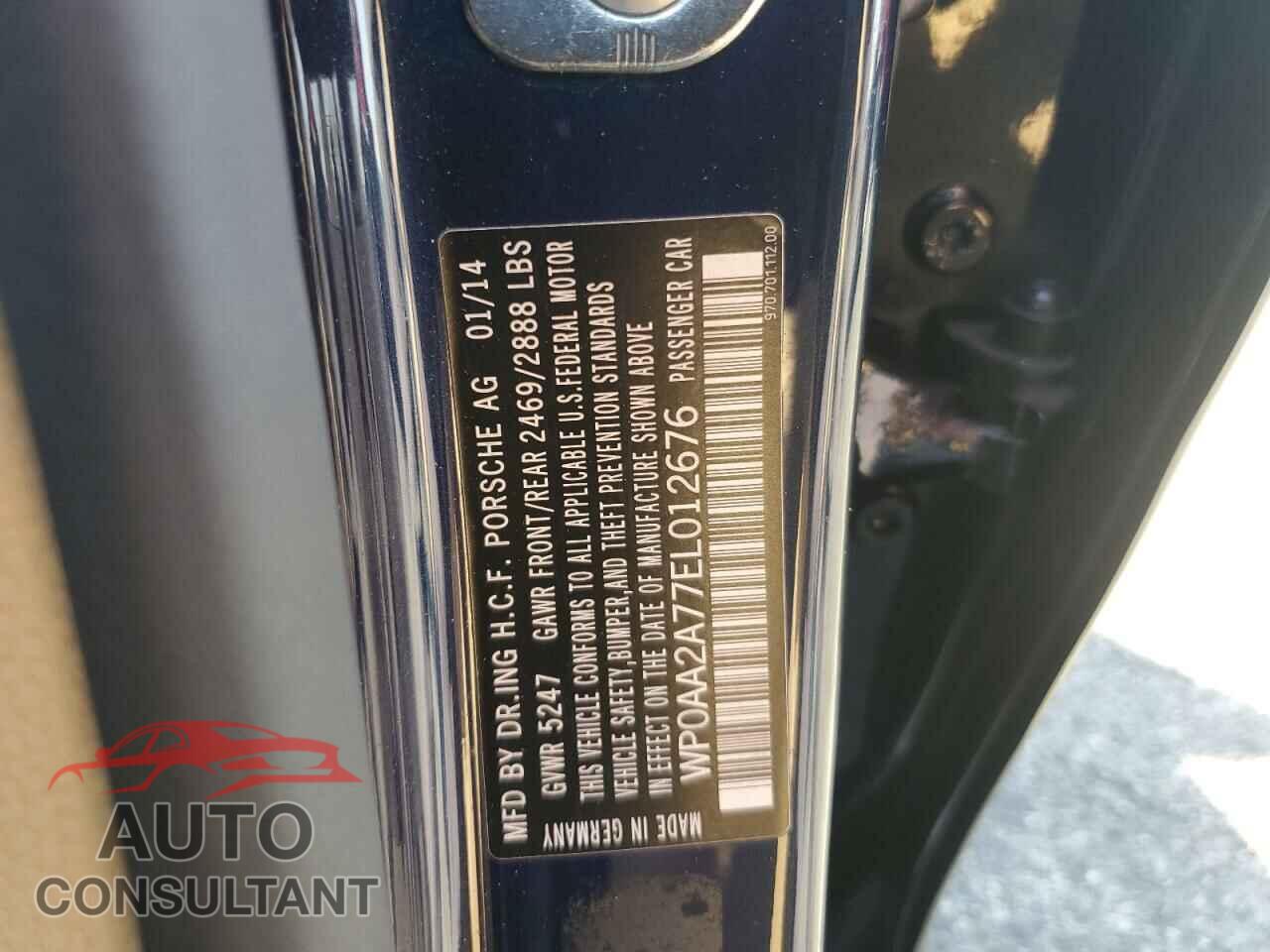 PORSCHE PANAMERA 2014 - WP0AA2A77EL012676