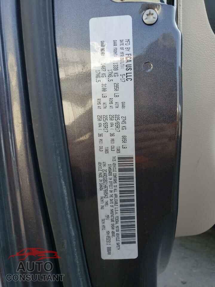 DODGE CARAVAN 2017 - 2C4RDGBG1HR780543