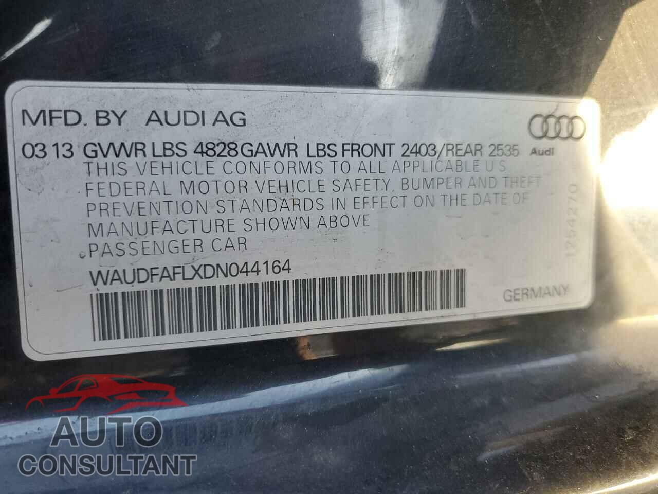 AUDI A4 2013 - WAUDFAFLXDN044164
