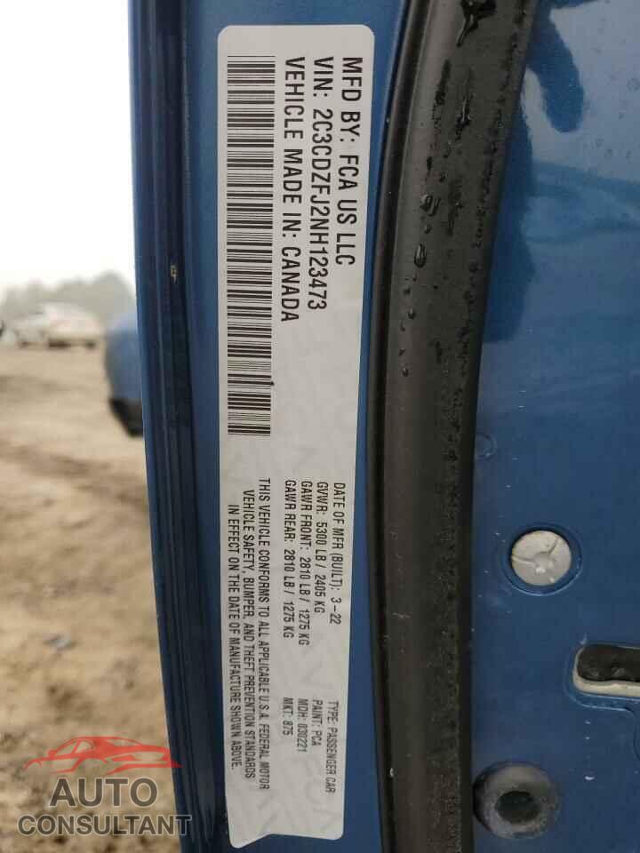 DODGE CHALLENGER 2022 - 2C3CDZFJ2NH123473