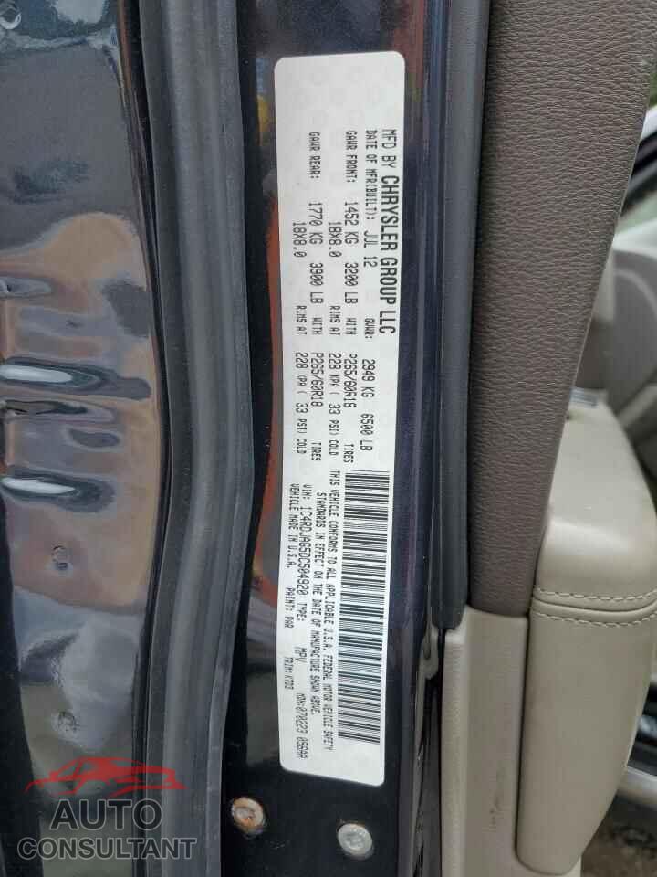 DODGE DURANGO 2013 - 1C4RDJAG5DC504920