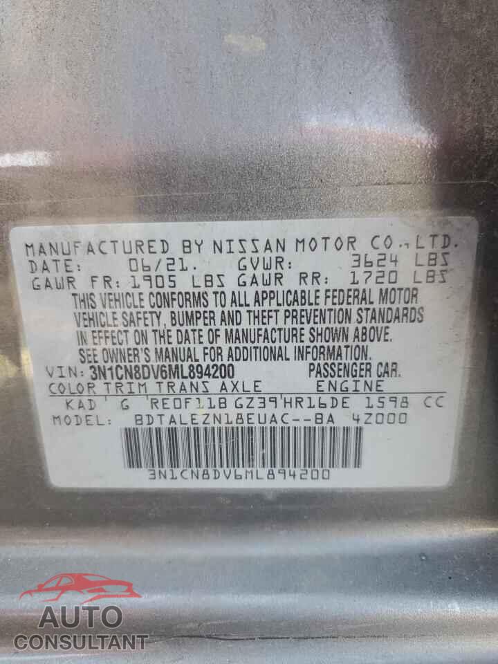 NISSAN VERSA 2021 - 3N1CN8DV6ML894200