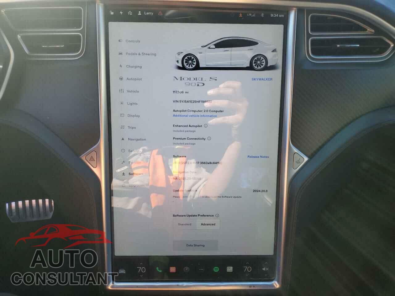 TESLA MODEL S 2017 - 5YJSA1E25HF198822