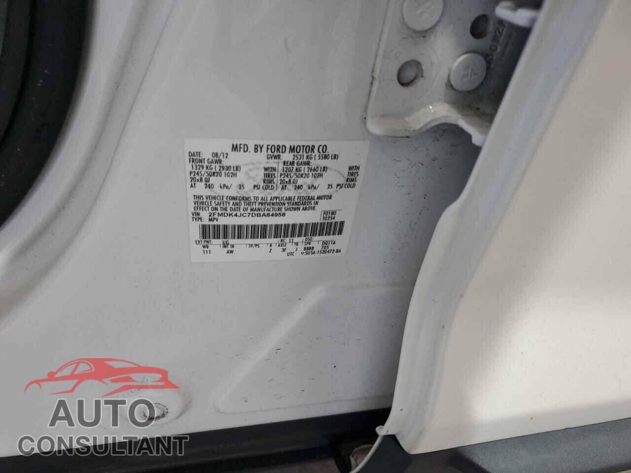 FORD EDGE 2013 - 2FMDK4JC7DBA84958