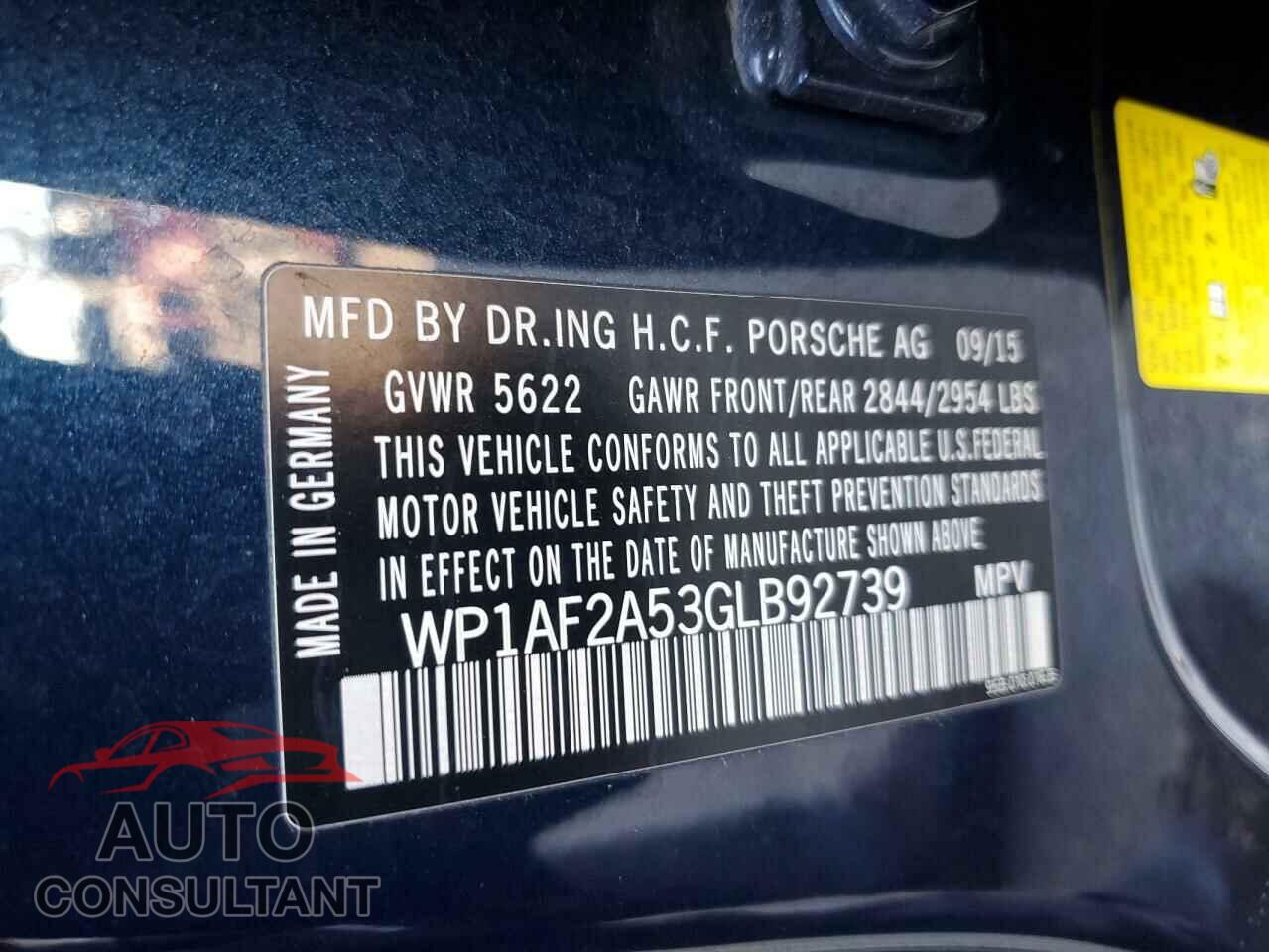 PORSCHE MACAN 2016 - WP1AF2A53GLB92739