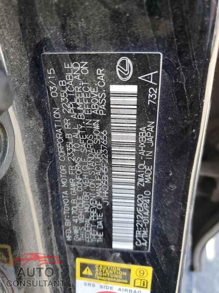 LEXUS CT 200 2015 - JTHKD5BH5F2237656