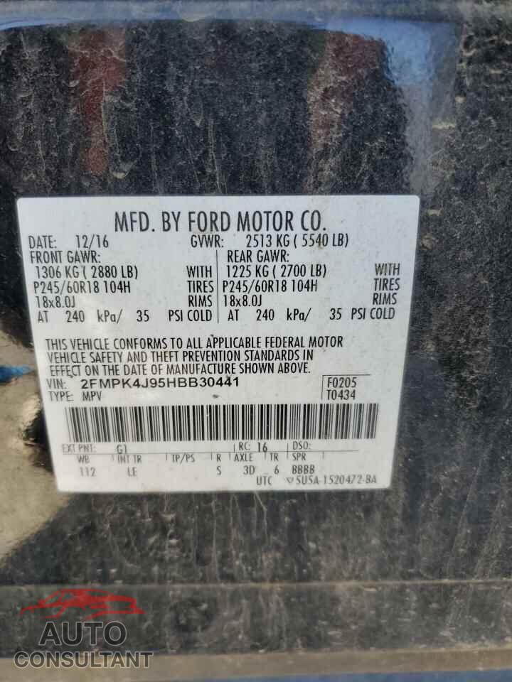 FORD EDGE 2017 - 2FMPK4J95HBB30441
