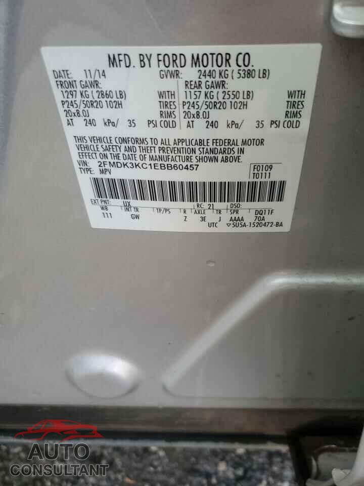 FORD EDGE 2014 - 2FMDK3KC1EBB60457