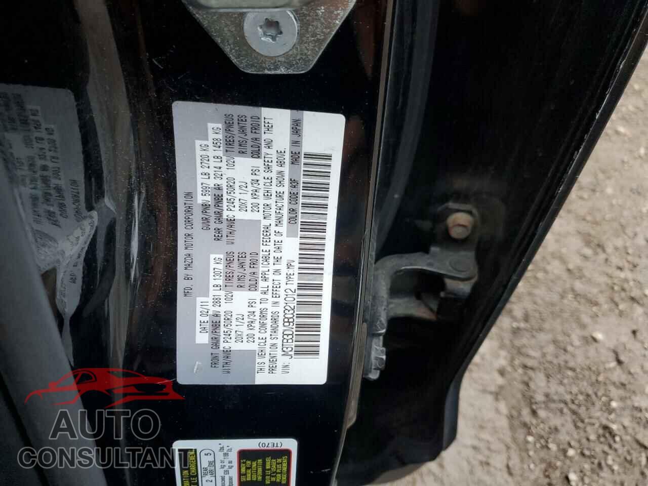 MAZDA CX-9 2011 - JM3TB3DV9B0321012