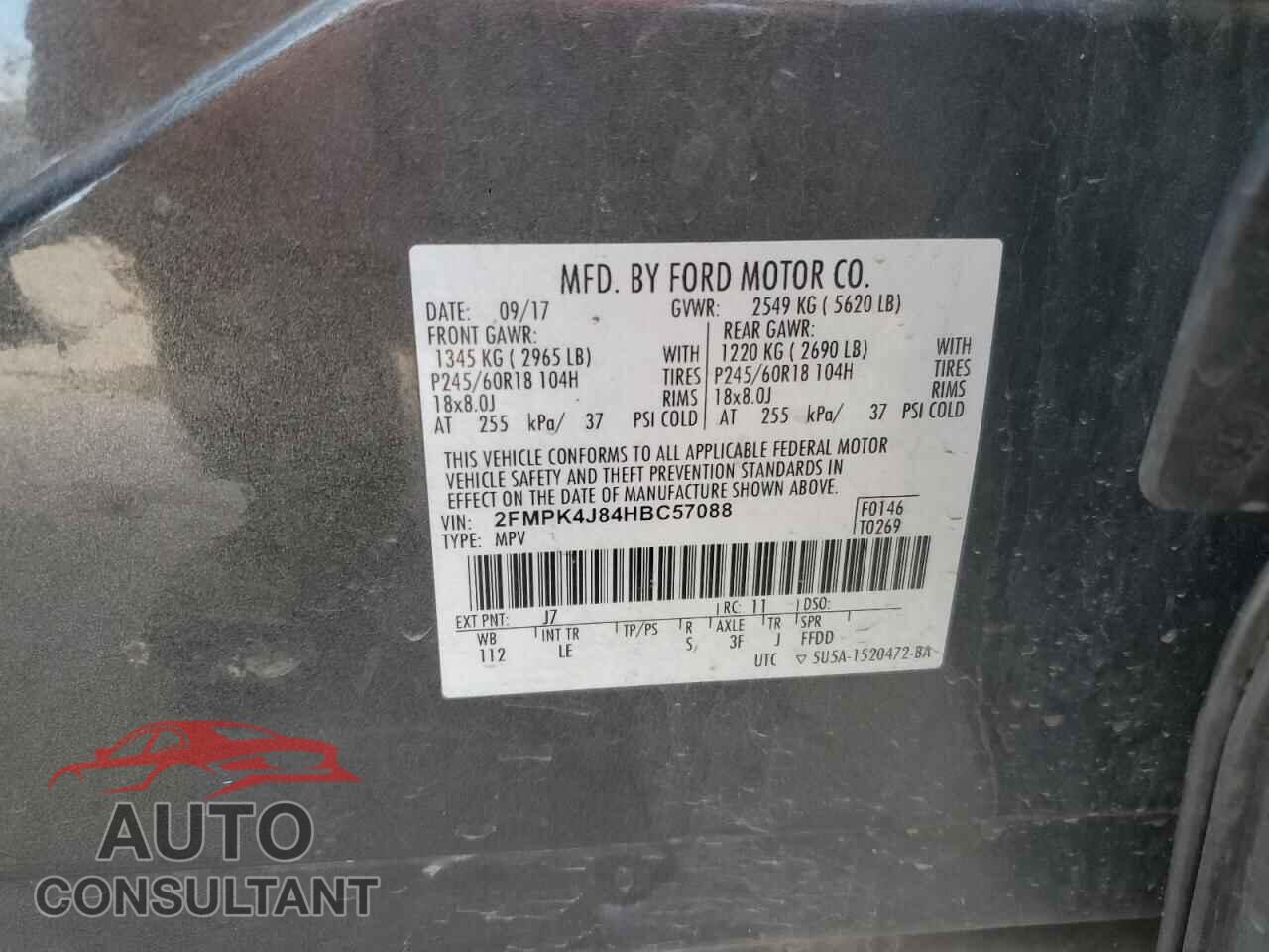 FORD EDGE 2017 - 2FMPK4J84HBC57088