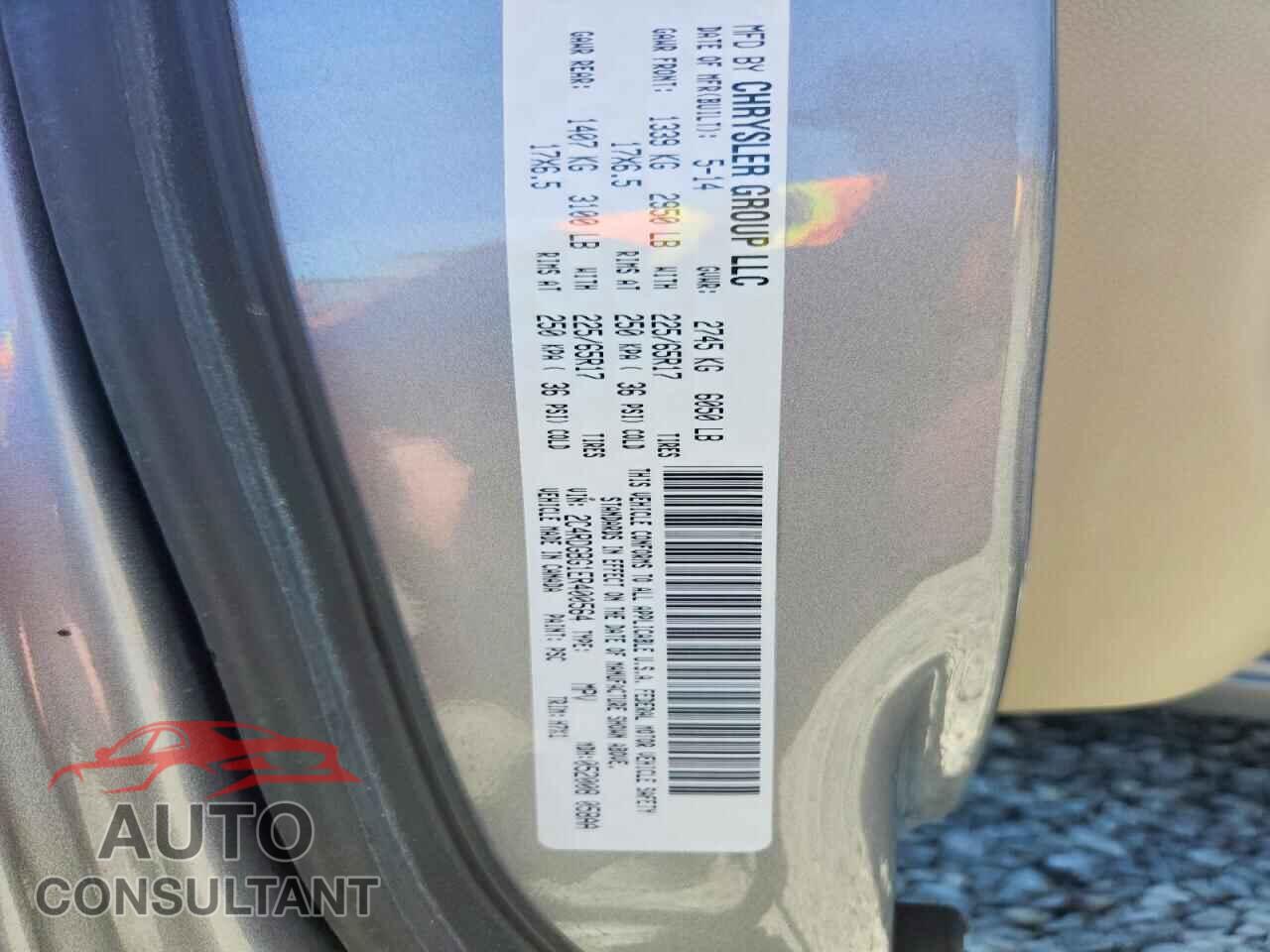 DODGE CARAVAN 2014 - 2C4RDGBG1ER400564