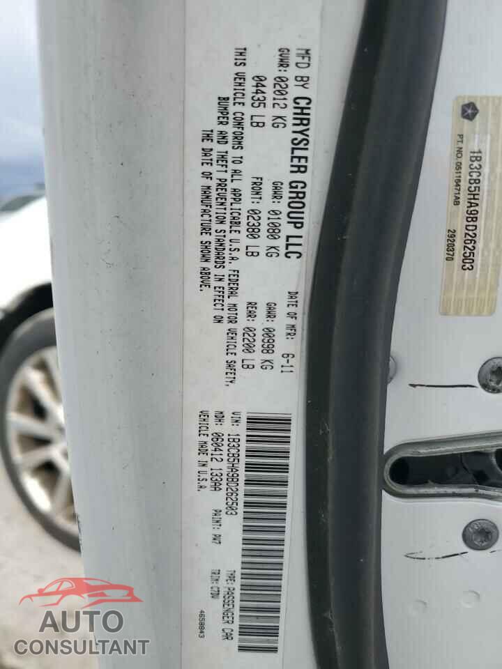 DODGE CALIBER 2011 - 1B3CB5HA9BD262503
