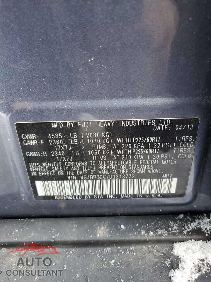 SUBARU OUTBACK 2013 - 4S4BRBCC7D3313773