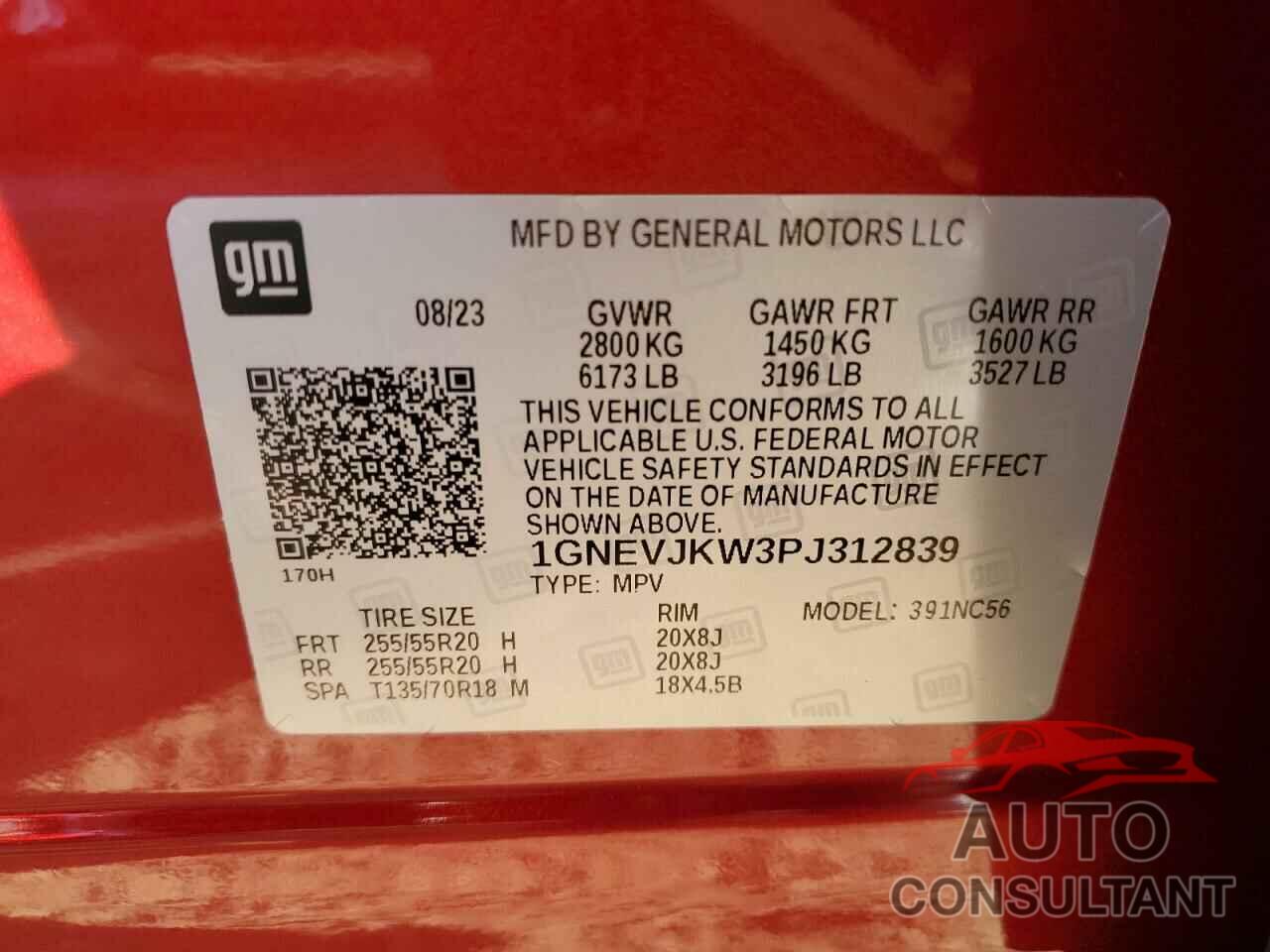 CHEVROLET TRAVERSE 2023 - 1GNEVJKW3PJ312839