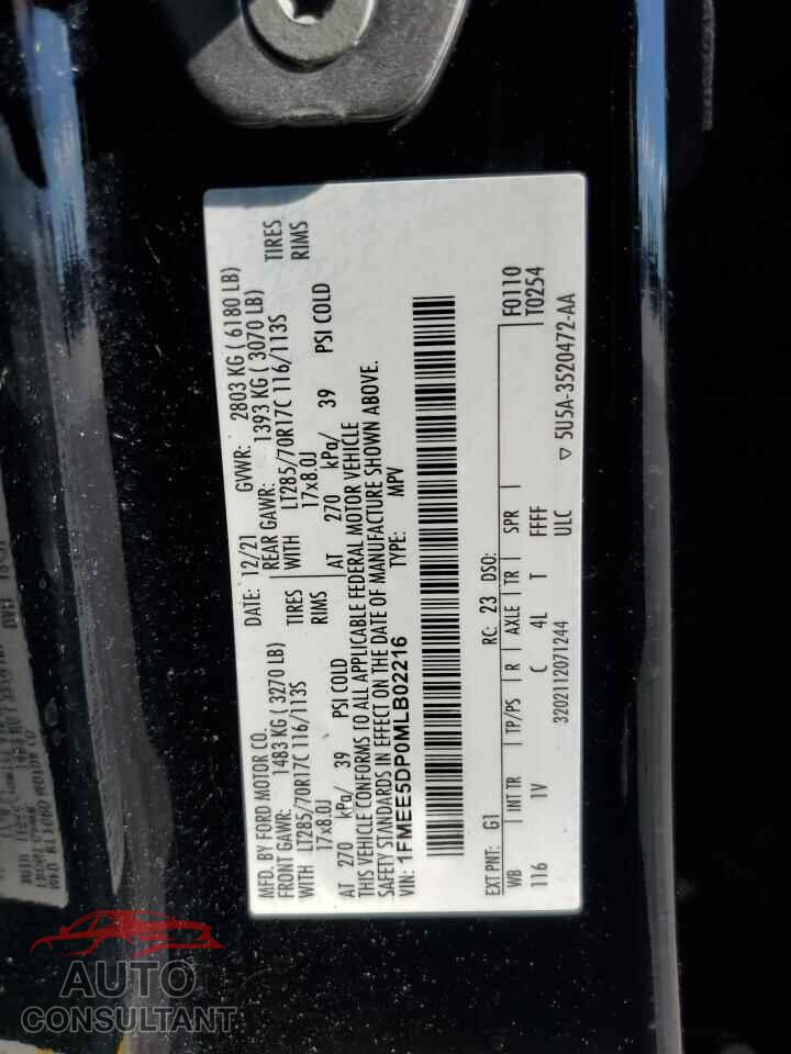 FORD BRONCO 2021 - 1FMEE5DP0MLB02216
