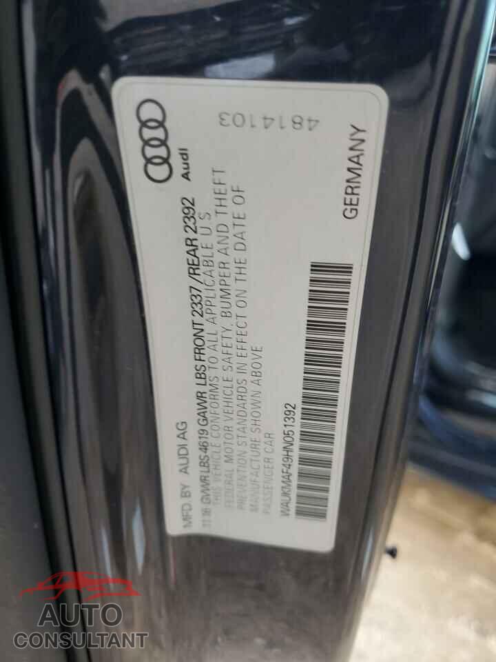 AUDI A4 2017 - WAUKMAF49HN051392