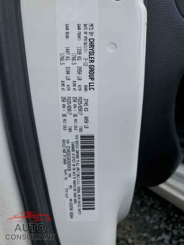 DODGE CARAVAN 2012 - 2C4RDGEG9CR265438