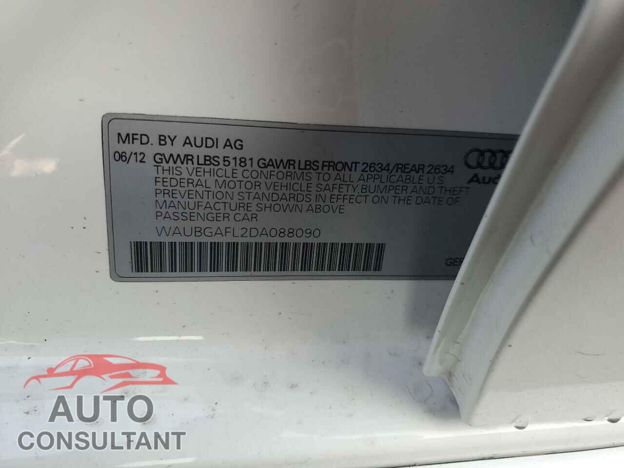 AUDI S4/RS4 2013 - WAUBGAFL2DA088090