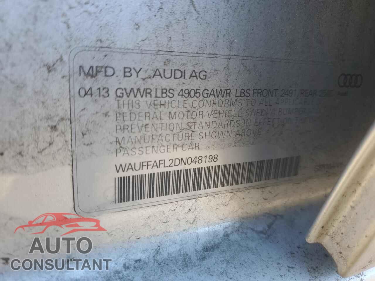 AUDI A4 2013 - WAUFFAFL2DN048198