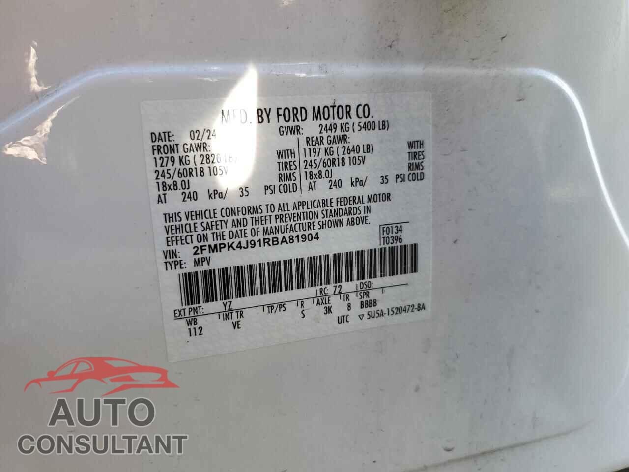 FORD EDGE 2024 - 2FMPK4J91RBA81904