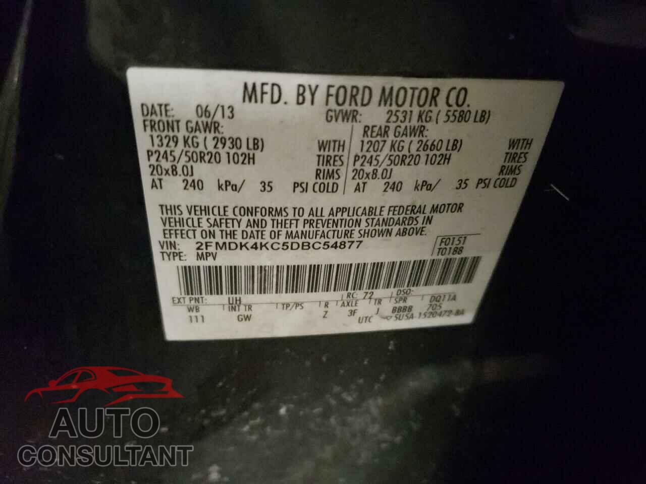 FORD EDGE 2013 - 2FMDK4KC5DBC54877