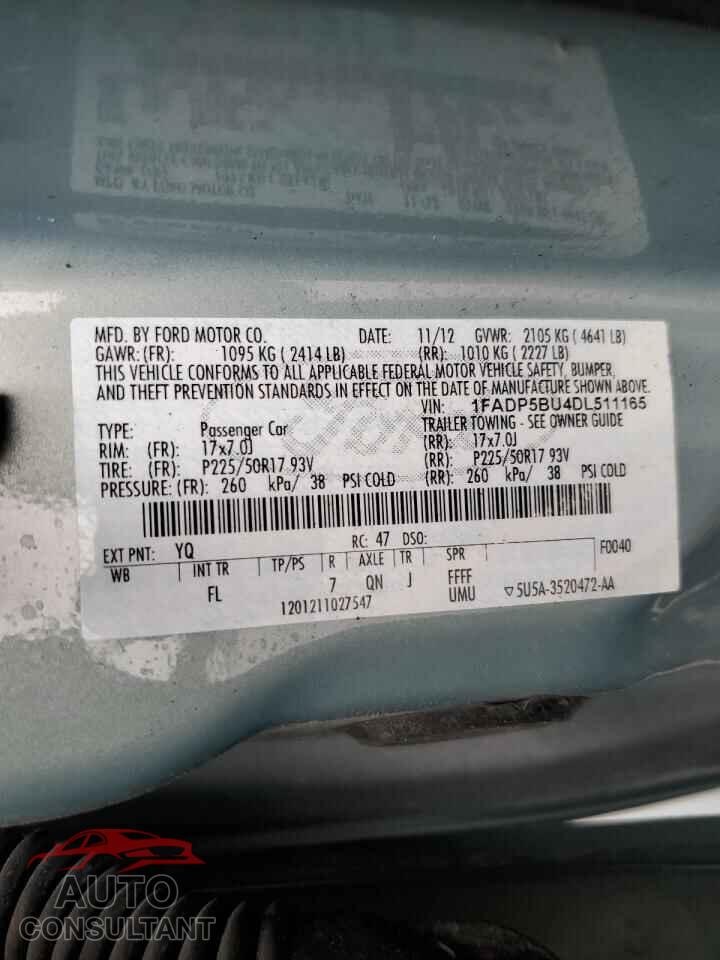 FORD CMAX 2013 - 1FADP5BU4DL511165