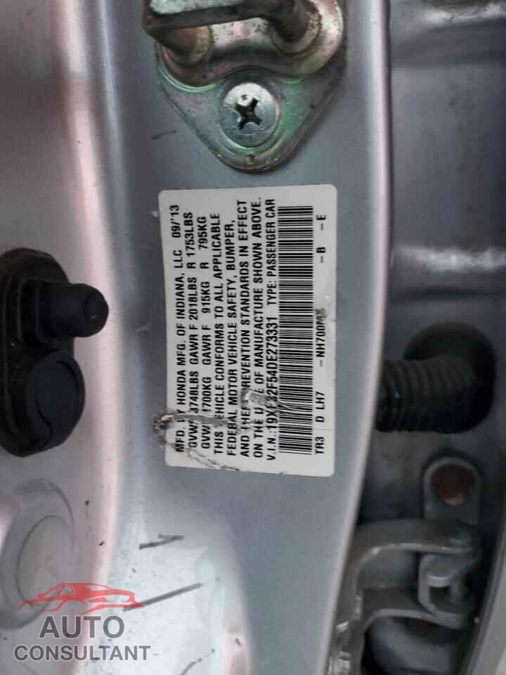 HONDA CIVIC 2013 - 19XFB2F54DE273331