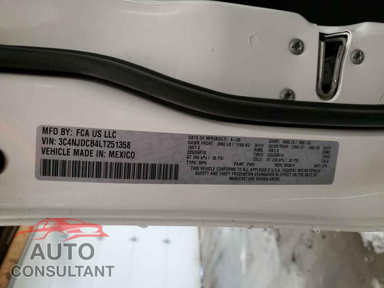 JEEP COMPASS 2020 - 3C4NJDCB4LT251358