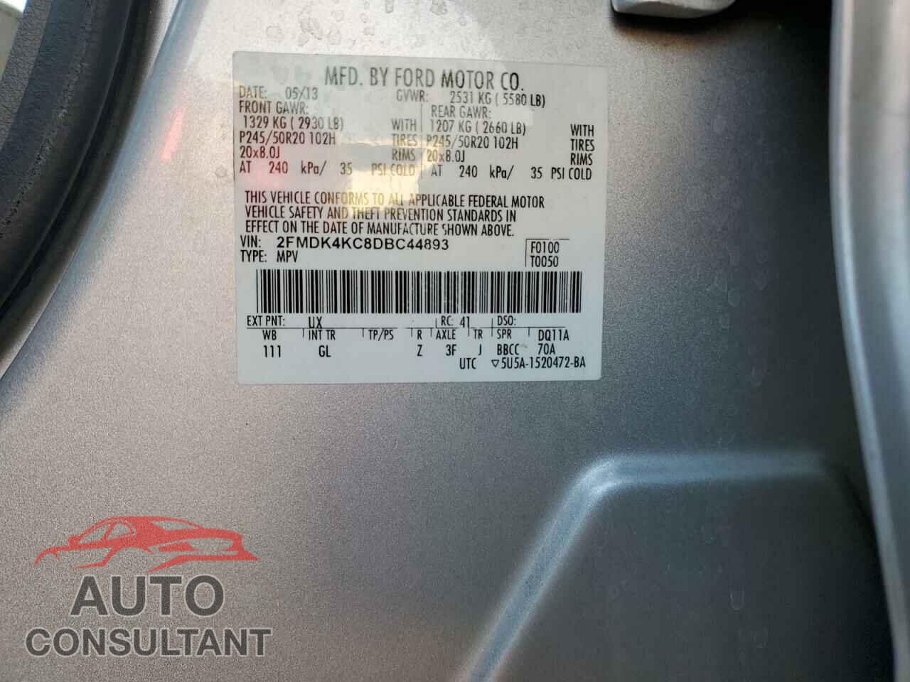 FORD EDGE 2013 - 2FMDK4KC8DBC44893