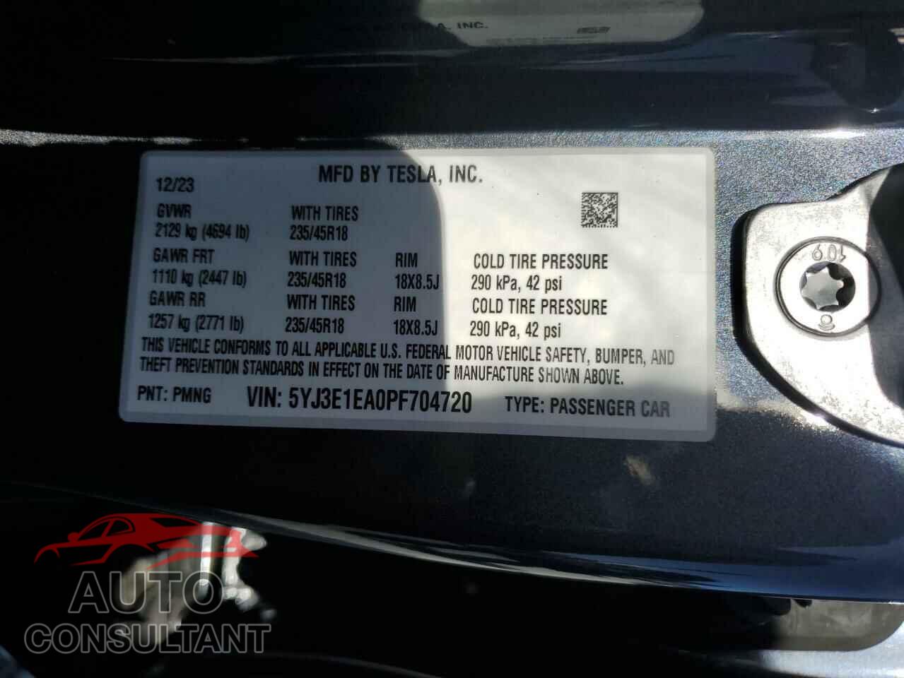 TESLA MODEL 3 2023 - 5YJ3E1EA0PF704720