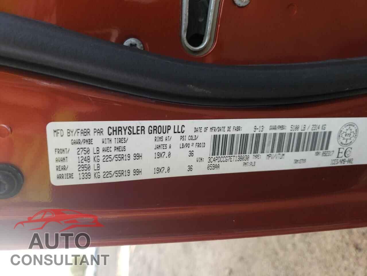 DODGE JOURNEY 2014 - 3C4PDCCG7ET138030