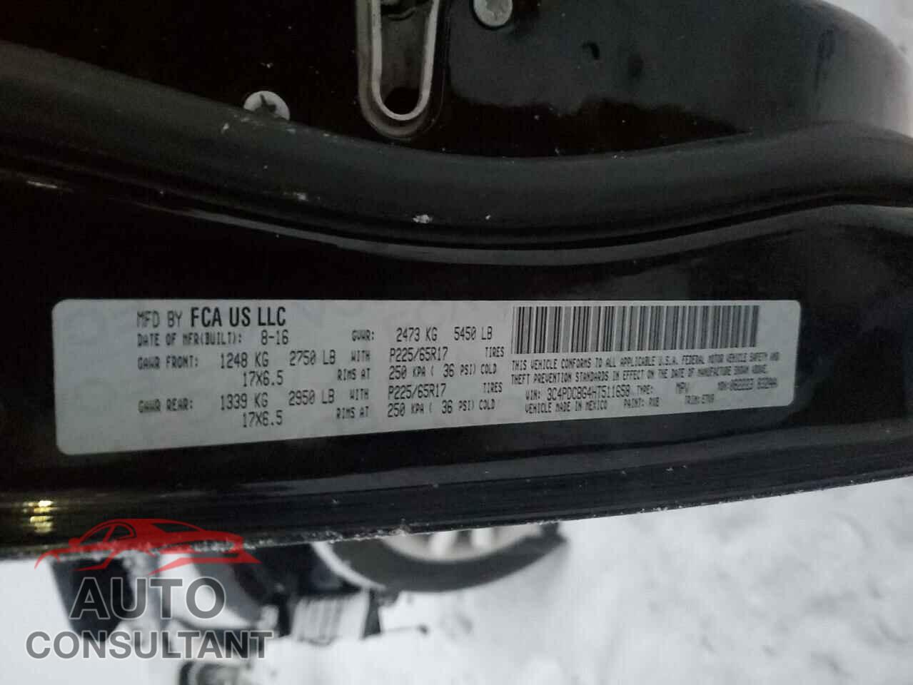 DODGE JOURNEY 2017 - 3C4PDCBG4HT511658