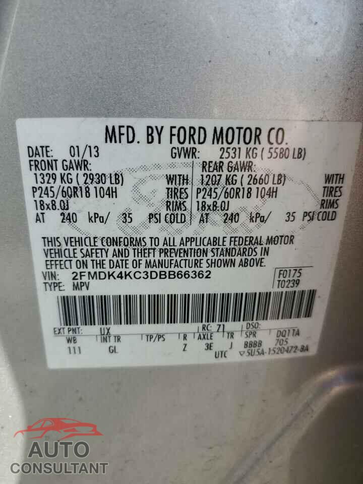 FORD EDGE 2013 - 2FMDK4KC3DBB66362