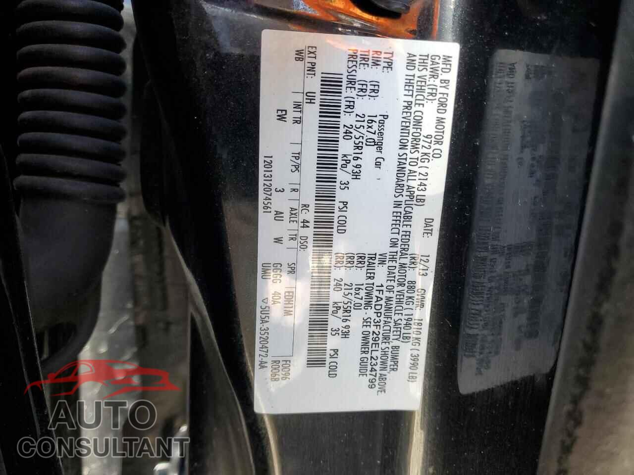 FORD FOCUS 2014 - 1FADP3F29EL234799