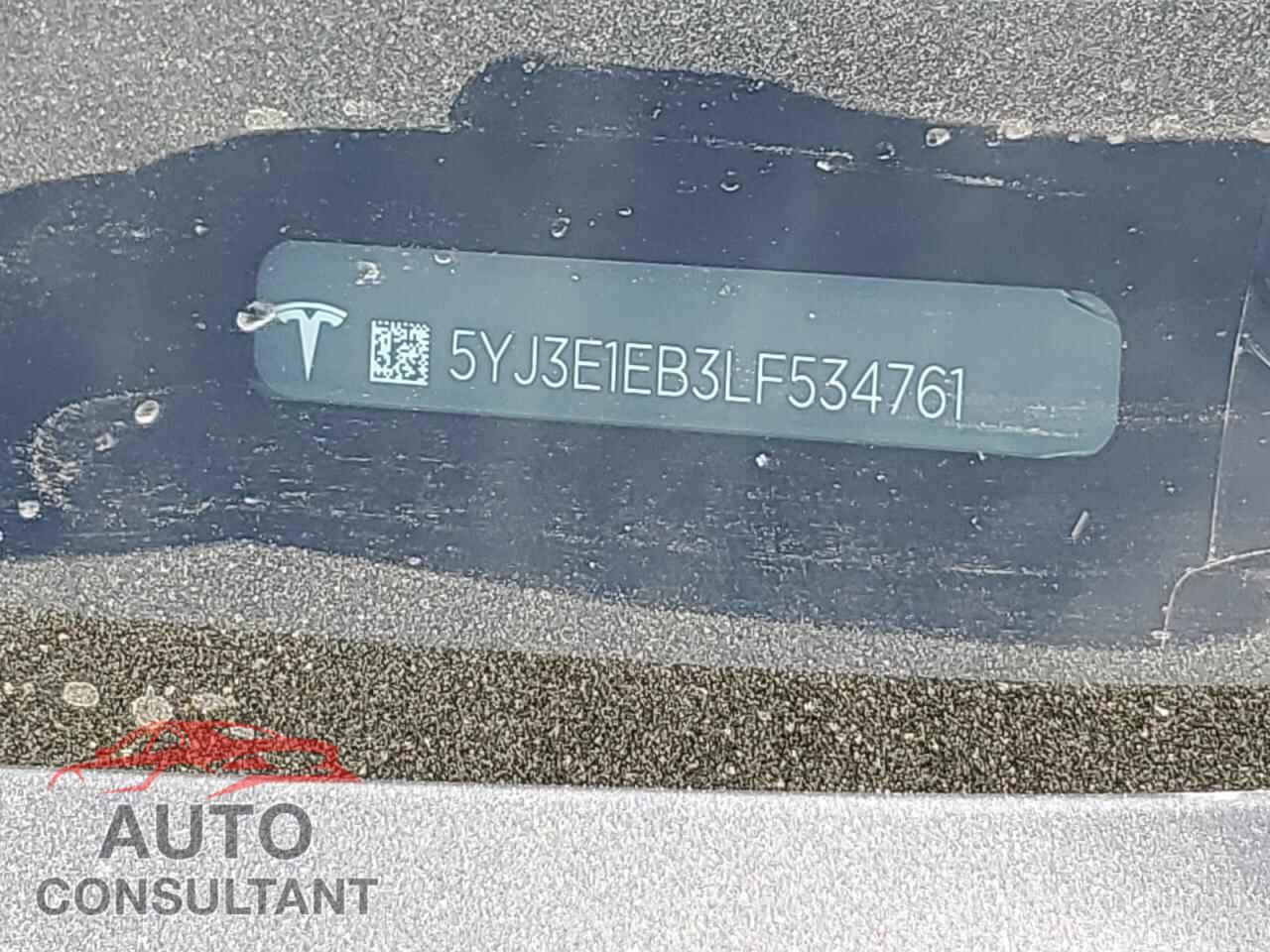 TESLA MODEL 3 2020 - 5YJ3E1EB3LF534761
