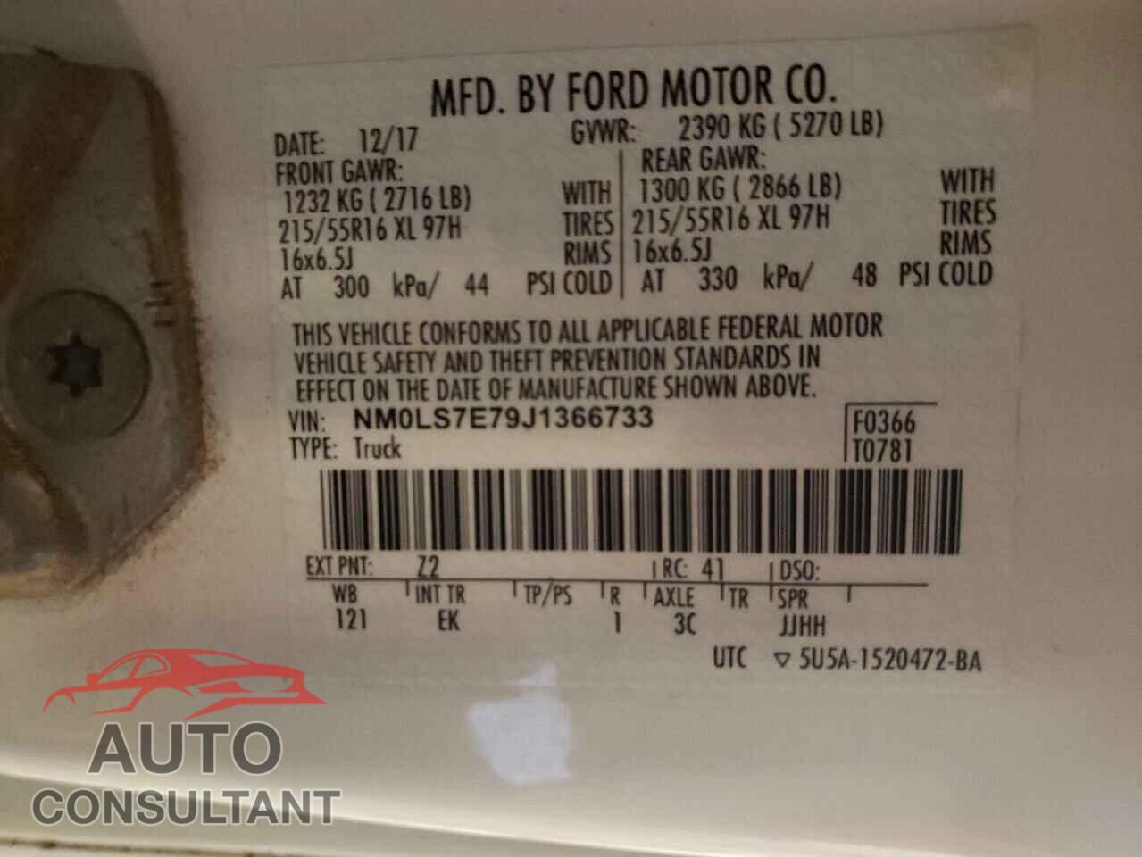 FORD TRANSIT 2018 - NM0LS7E79J1366733