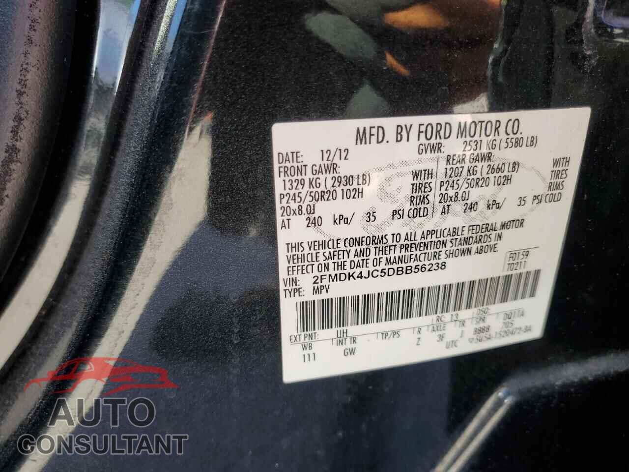 FORD EDGE 2013 - 2FMDK4JC5DBB56238