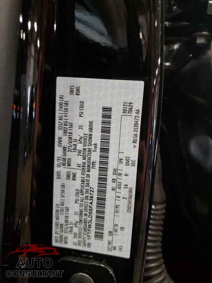 FORD All Models 2025 - 1FTFW3LD5SFA36727