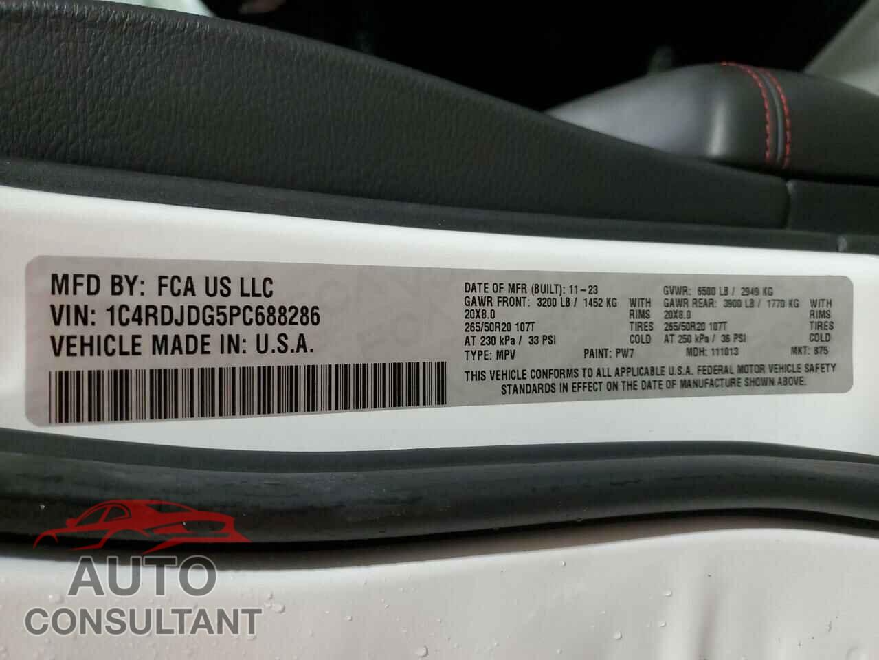 DODGE DURANGO 2023 - 1C4RDJDG5PC688286