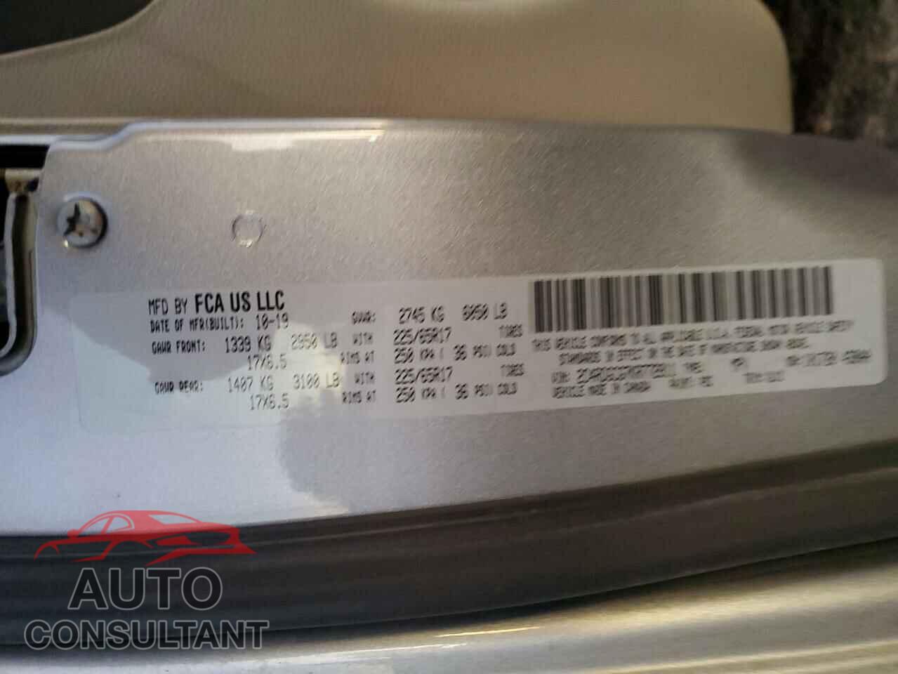 DODGE CARAVAN 2019 - 2C4RDGCG7KR772811