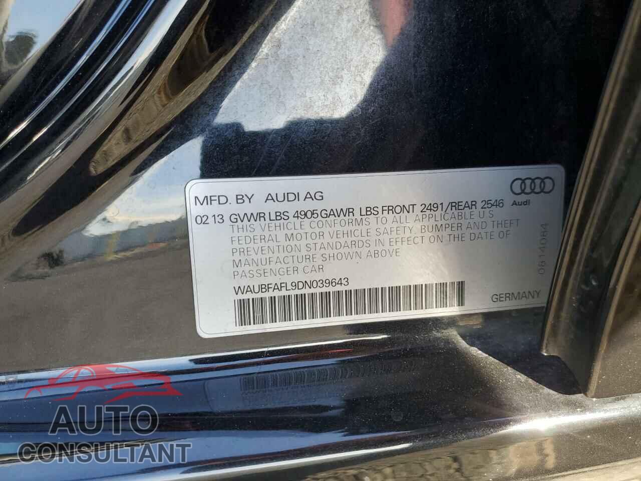 AUDI A4 2013 - WAUBFAFL9DN039643