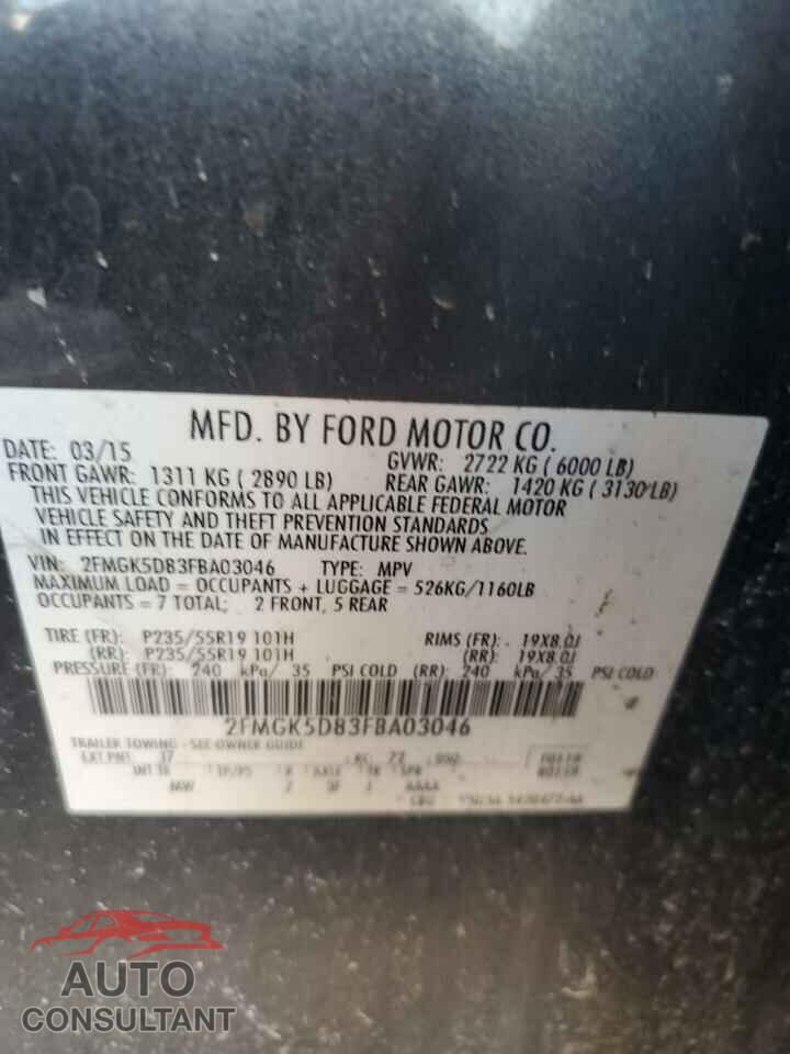 FORD FLEX 2015 - 2FMGK5D83FBA03046