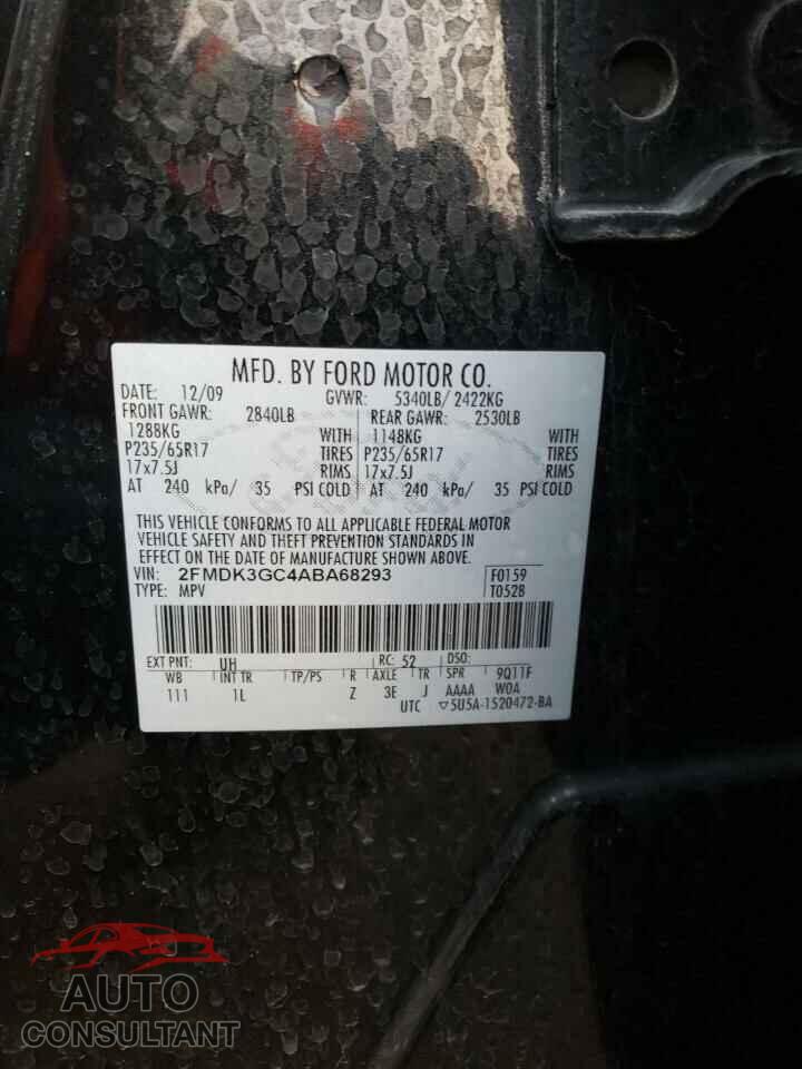 FORD EDGE 2010 - 2FMDK3GC4ABA68293
