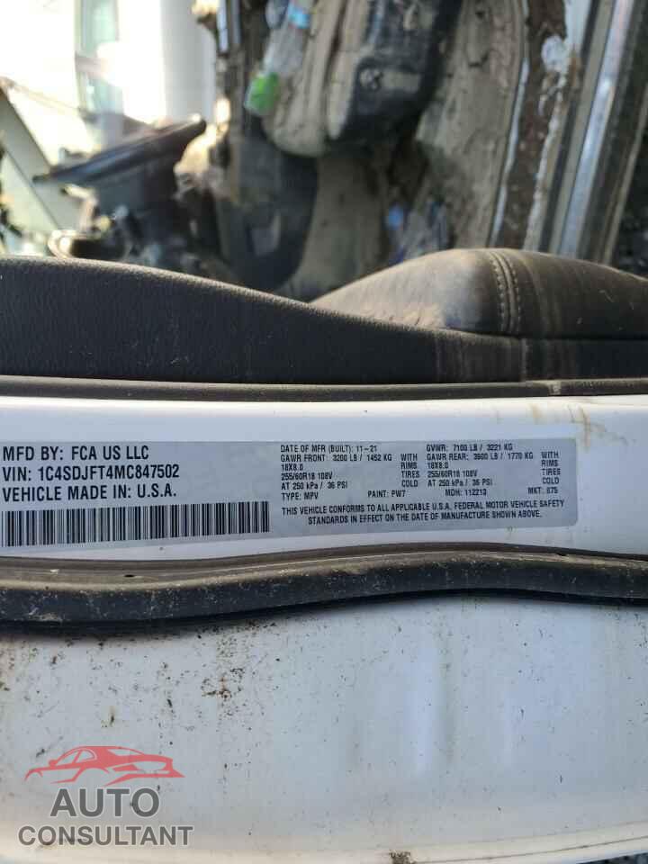 DODGE DURANGO 2021 - 1C4SDJFT4MC847502