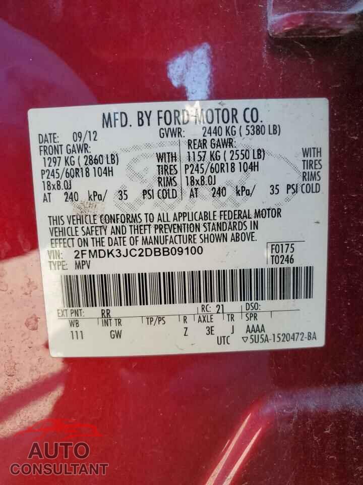 FORD EDGE 2013 - 2FMDK3JC2DBB09100