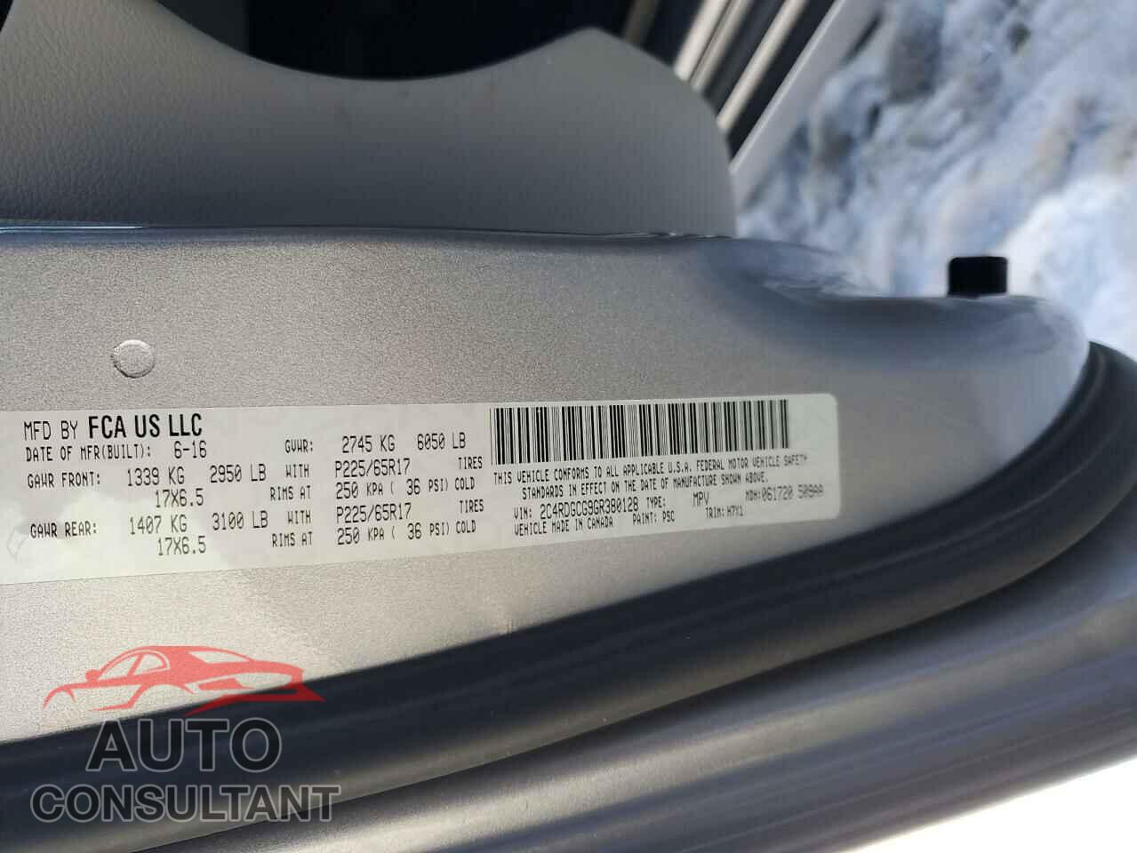 DODGE CARAVAN 2016 - 2C4RDGCG9GR380128